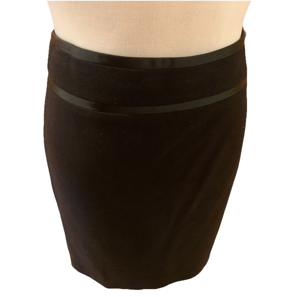 White House Black Market Black Tuxedo Skirt Sz 6 Classic Luxury Career Office